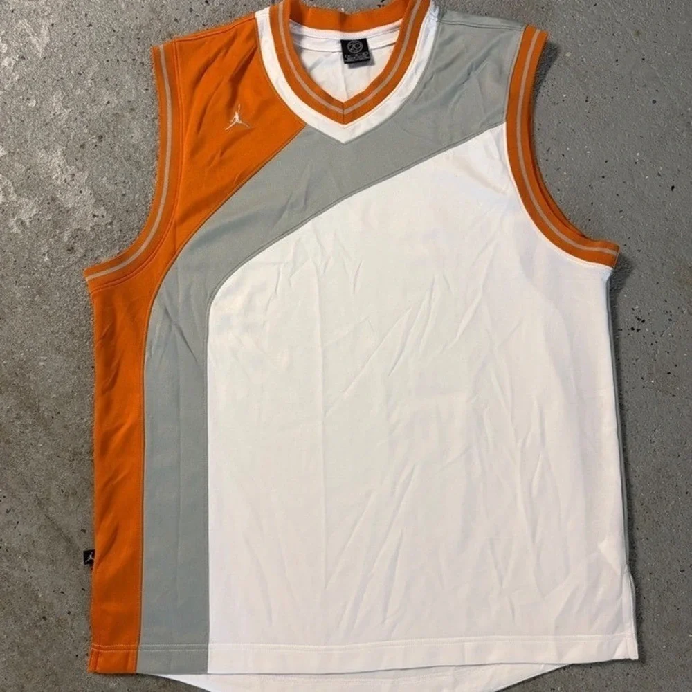 Y2K Jordan Brand 20th Anniversary Basketball Jersey XL White Orange‎ 23 Mesh